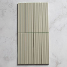 Hiroshi Stripe Matt Green Subway Ceramic Tile