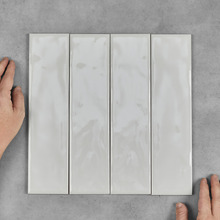 Maia Gloss Light Grey Subway Ceramic Tile
