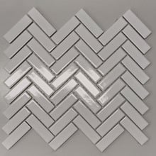 Carlotta Black Satin Herringbone Porcelain Mosaic Tile