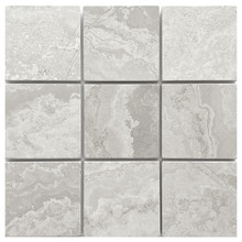 Apollo 100x100mm Tumbled Grey Woodstone Square Marble Tile