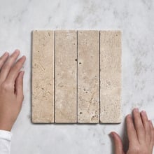 Apollo Tumbled Beige Subway Marble Tile