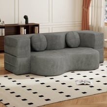 Sora 2 Seater Double Chenille Compressed Sofa Bed