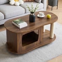 Ezra Coffee Table with Cat House & Scratching Post