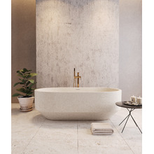 Eden 1700mm Oval Terrazzo Freestanding Bath with Overflow