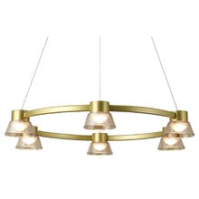 Rocket Iron & Glass Tri-Colour LED 6 Light Pendant