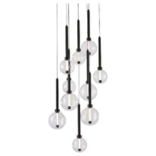 Meteor Glass 10-Light LED Round Pendant