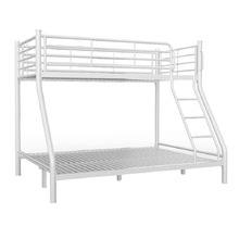 White Kingston Single Over Double Iron Bunk Bed
