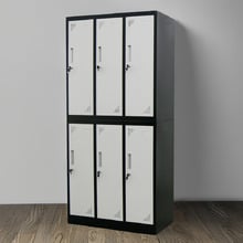 Black 6 Door Steel Gym Locker