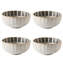 Kimmie Short Stripe 15cm Stoneware Noodle Bowls (Set of 4)