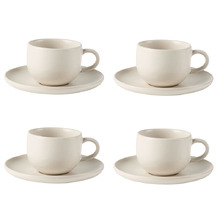 Mikkie 100ml Stoneware Espresso Cups & Saucers (Set of 4)