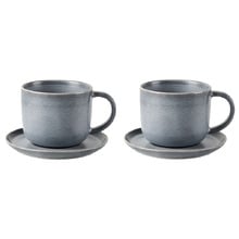 Bobbie 300ml Stoneware Teacups & Saucers (Set of 2)