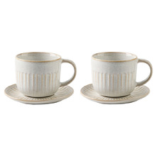 Laurie 300ml Stoneware Teacups & Saucers (Set of 2)