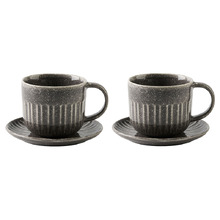 Laurie 300ml Stoneware Teacups & Saucers (Set of 2)