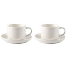 Brodie 200ml Fine Bone China Teacups & Saucers (Set of 2)