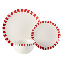 12 Piece Red & White Winnie Dinner Set