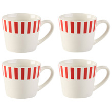 Red & White Winnie 250ml Porcelain Mugs (Set of 4)