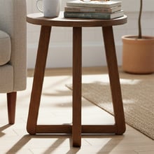 Elroy Oak Wood Side Table