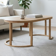 Auston Oval Oak Wood Coffee Table