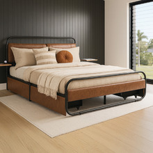 Pierre Bed with Drawers & Built-In Bedside Tables