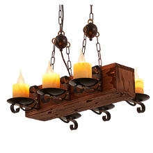Philip Pine Wood 6 Light Pendant