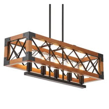 Lanny Pine Wood 5 Light Pendant