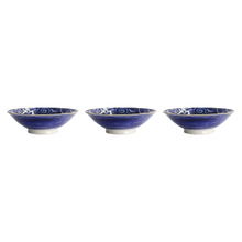 Blue Japonism Carp Porcelain Menbachi Bowls (Set of 3)