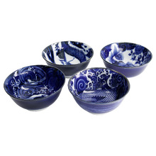 4 Piece Japonism 33cm Porcelain Bowl Set
