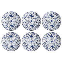 Tokyo Blue Maizuru Round 21.5cm Porcelain Dinner Plates (Set of 6)