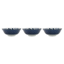 Flora Japonica Crane 21cm Porcelain Ramen Bowls (Set of 3)