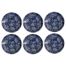 Tokyo Blue Sakura Round 25cm Porcelain Dinner Plates (Set of 6)