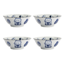 Kawaii Cat Neko 19.7cm Ramen Bowls (Set of 4)