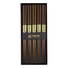 5 Pairs Dark Brown Chopsticks Gift Set