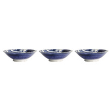 Blue Japonism Dragon Porcelain Menbachi Bowls (Set of 3)