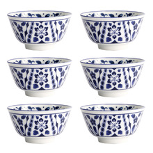 Tokyo Blue Maizuru Porcelain Rice Bowls (Set of 6)