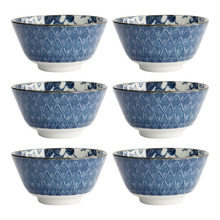 Flora Japonica Crane 12cm Porcelain Rice Bowls (Set of 6)