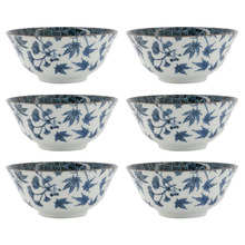 Flora Japonica Gingko 15.5cm Porcelain Tayo Bowls (Set of 6)