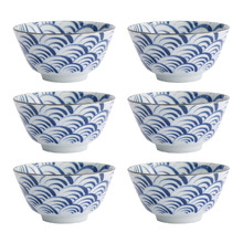 Natsu Nami 12cm Porcelain Rice Bowls (Set of 6)