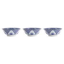 Lily Flower 20.5cm Porcelain Ramen Bowls (Set of 3)