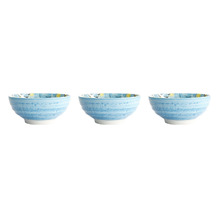 Seafood Crab 19cm Porcelain Ramen Bowls (Set of 3)