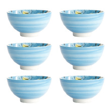Seafood Crab 11.2cm Porcelain Rice Bowls (Set of 6)