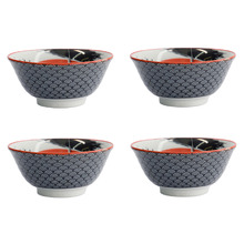 Asakusa Samurai 20.5cm Porcelain Bowls (Set of 4)