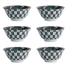 Asakusa Kabuki 14.8cm Porcelain Bowls (Set of 6)