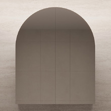 Massey 900mm Matte White Arch Mirrored Shaving Cabinet with Glass Shelves