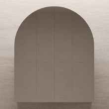 Massey 750mm Matte White Arch Mirrored Shaving Cabinet with Glass Shelves