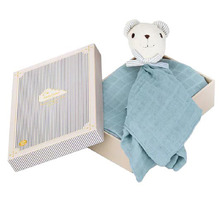 Cam Cam Copenhagen 2 Piece Blue Stripes Muslin Wrap & Security Blanket Set