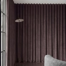 Custom Caspian Blockout S-Fold Single Panel Curtain & Track Set