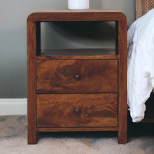 Dean 2 Drawer Mango Wood Bedside Table