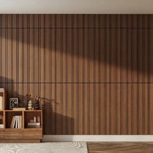 Acoura Space 1200 x 600mm Amber Walnut Easy Stick Acoustic Slat Wall Panels (Set of 4)