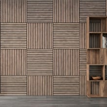Acoura Space 600 x 600mm Weathered Oak Slatted Acoustic Wall Panels (Set of 4)