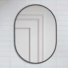 Black Superia Oval Stainless Steel Wall Mirror